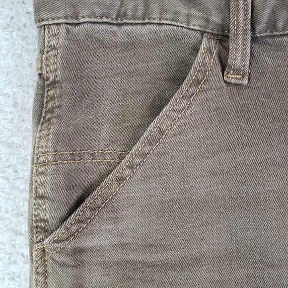 Old Navy Pants Mens 34x32 Brown Carpenter Double Knee Utility Workwear Stretch - Picture 7 of 12